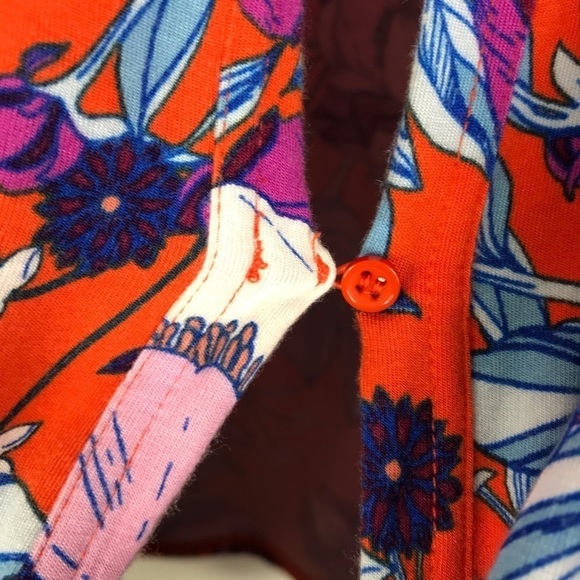 Free People Keepin On Blouse Women Size M Orange Stretch Knit Cross Over - Picture 10 of 16